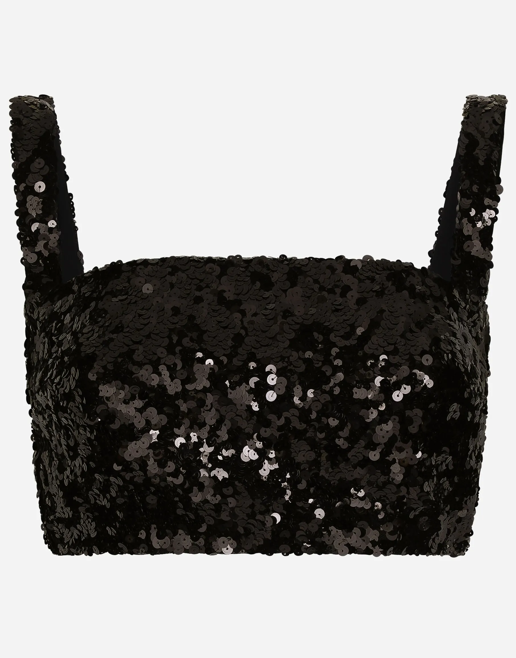 Sequined crop top with straps