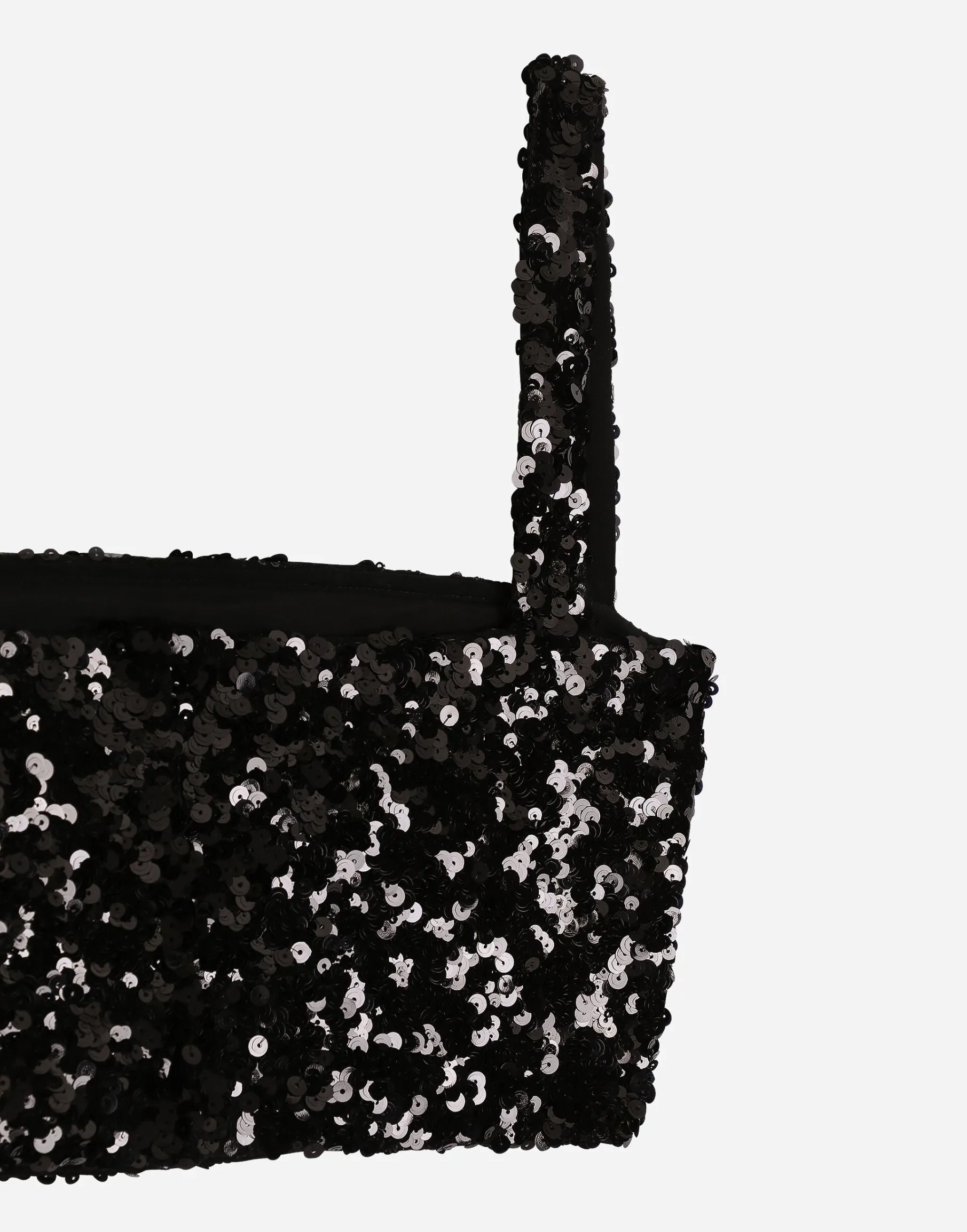 Sequined crop top with straps