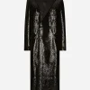 Sequined double-breasted coat