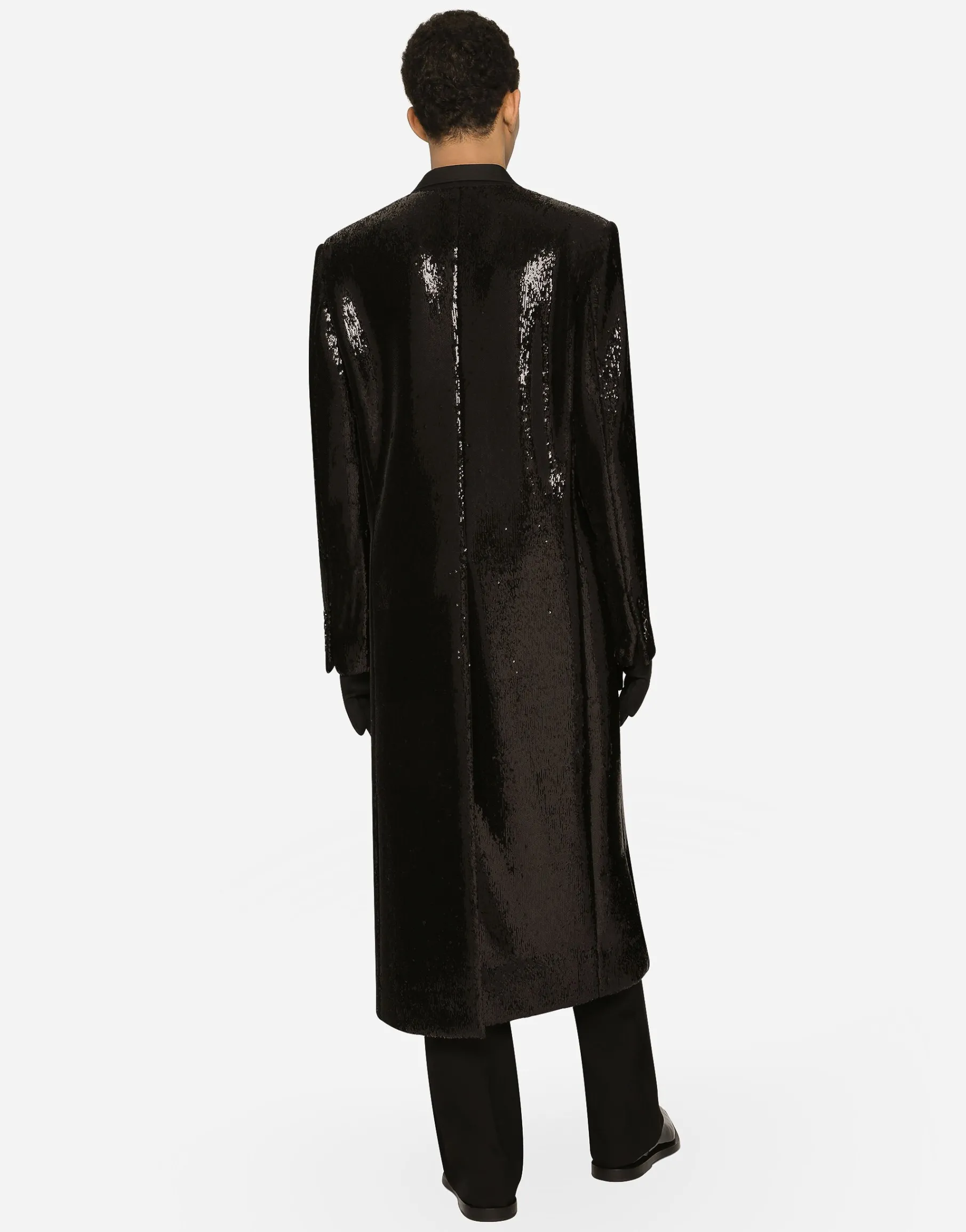Sequined double-breasted coat