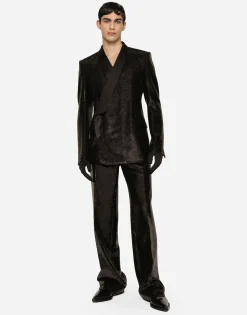 Sequined double-breasted Sicilia-fit tuxedo jacket