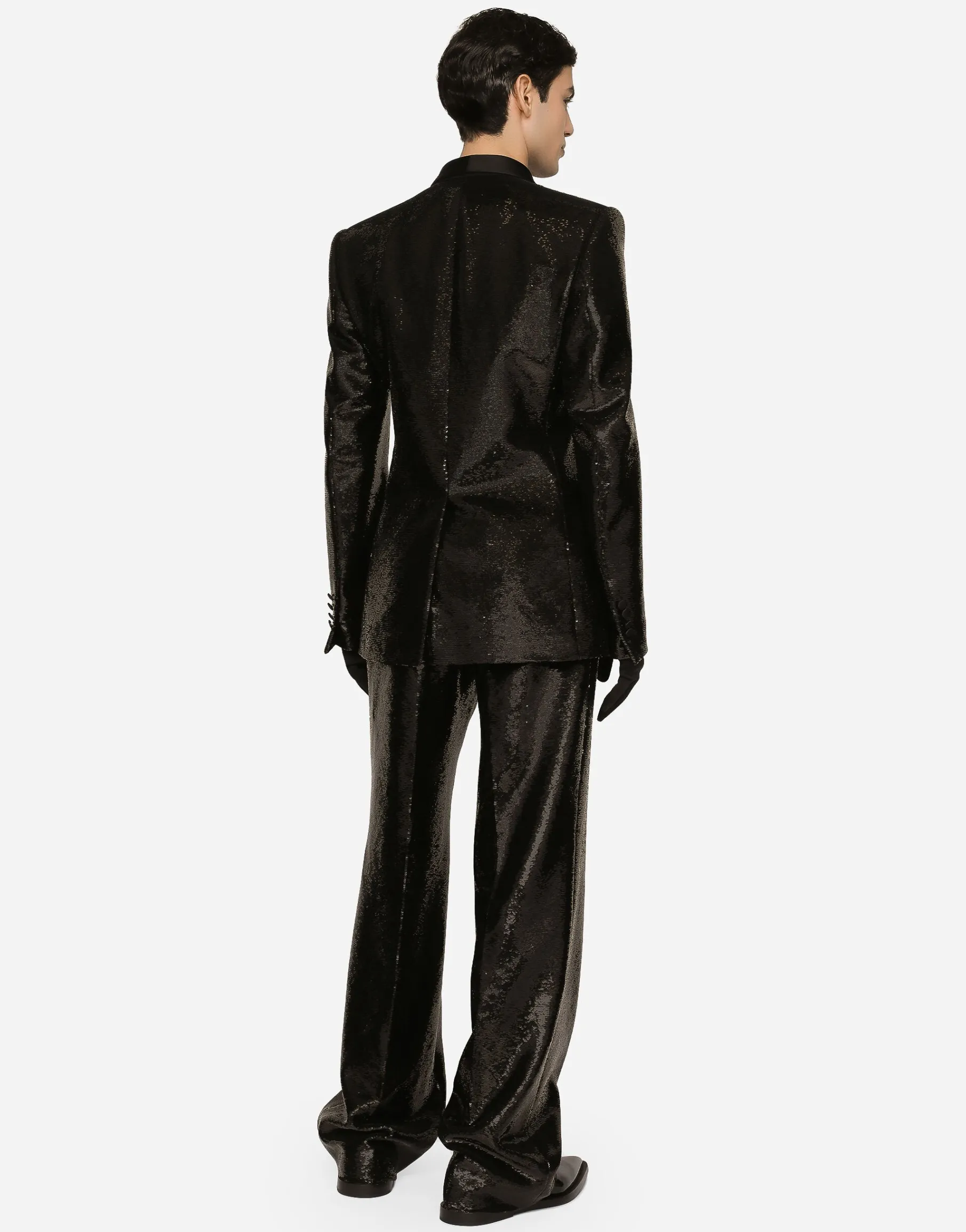 Sequined double-breasted Sicilia-fit tuxedo jacket