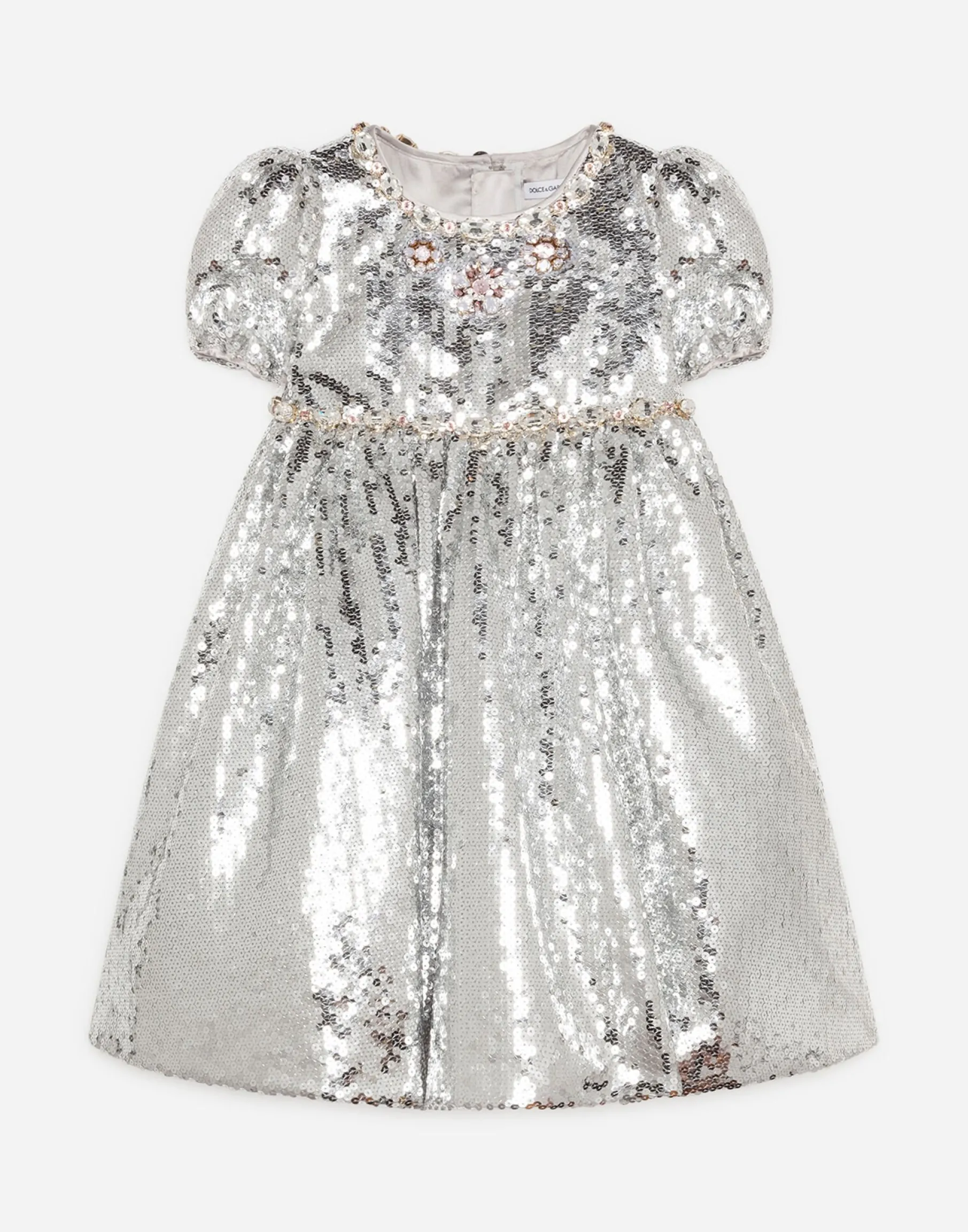 Sequined dress with jewel decorations