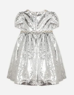 Sequined dress with jewel decorations