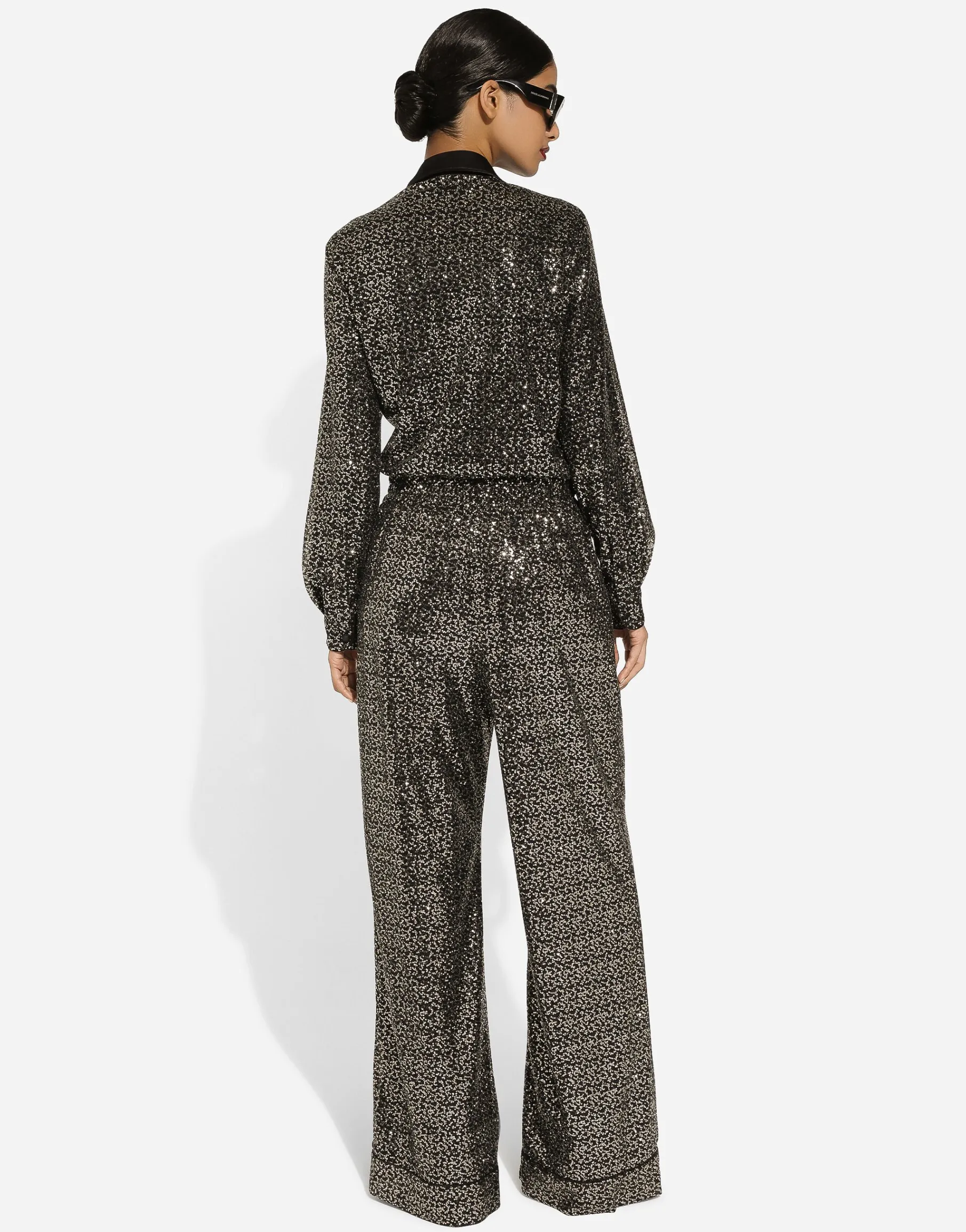Sequined pajama pants