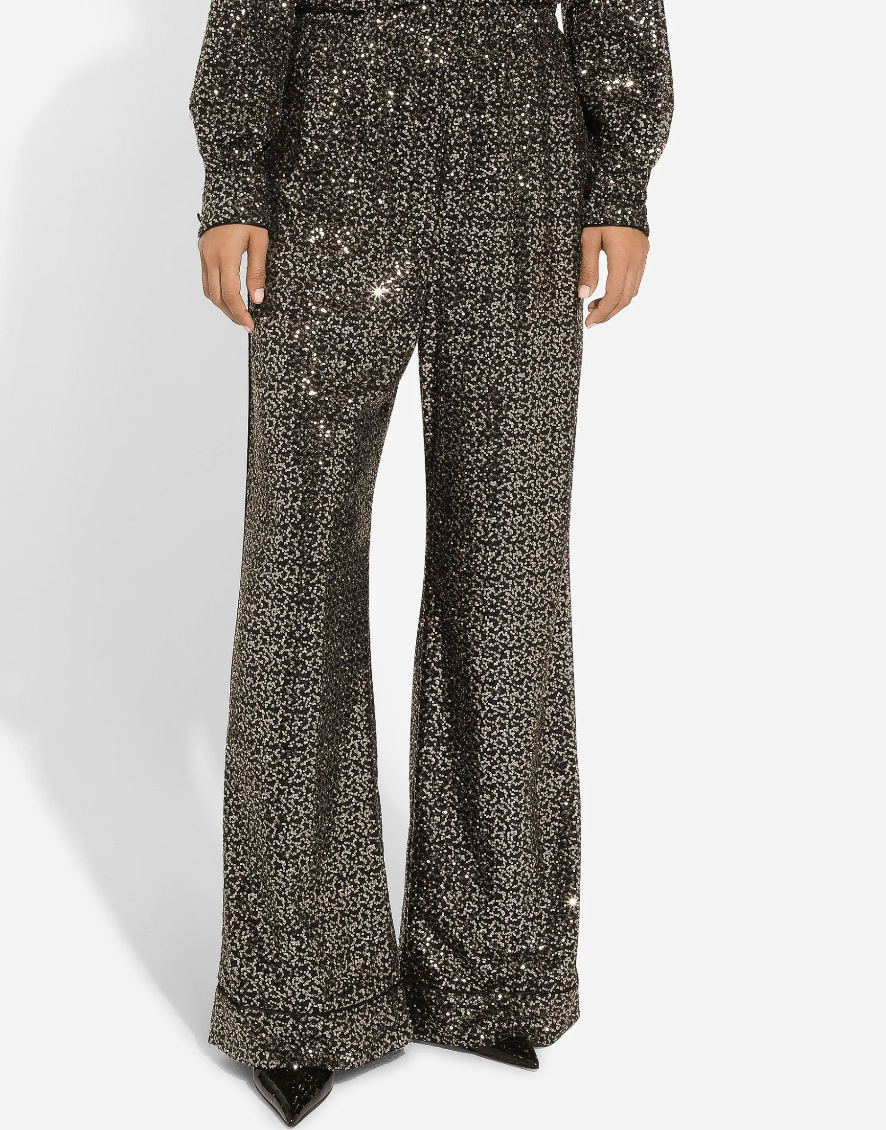 Sequined pajama pants