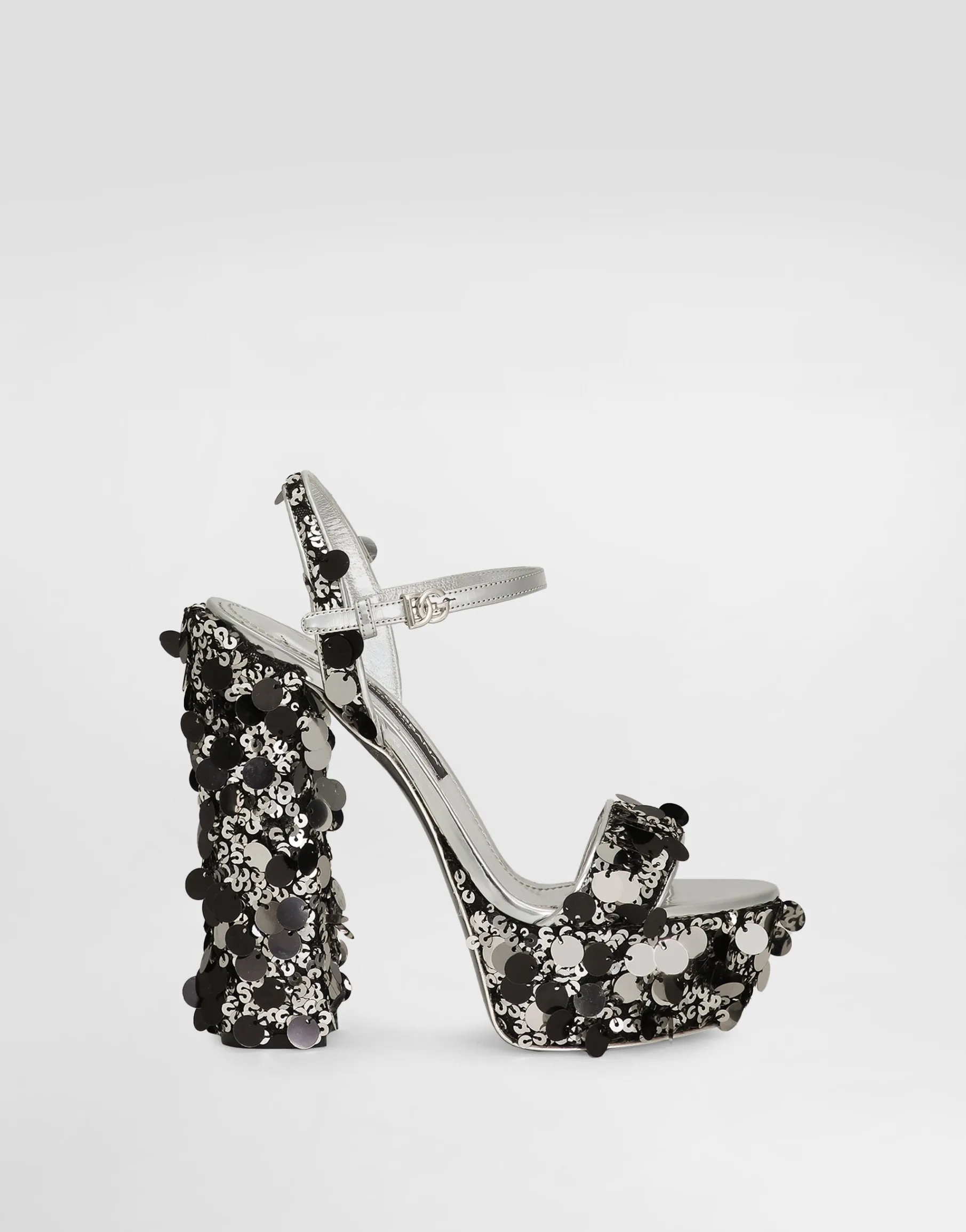 Sequined platform sandals