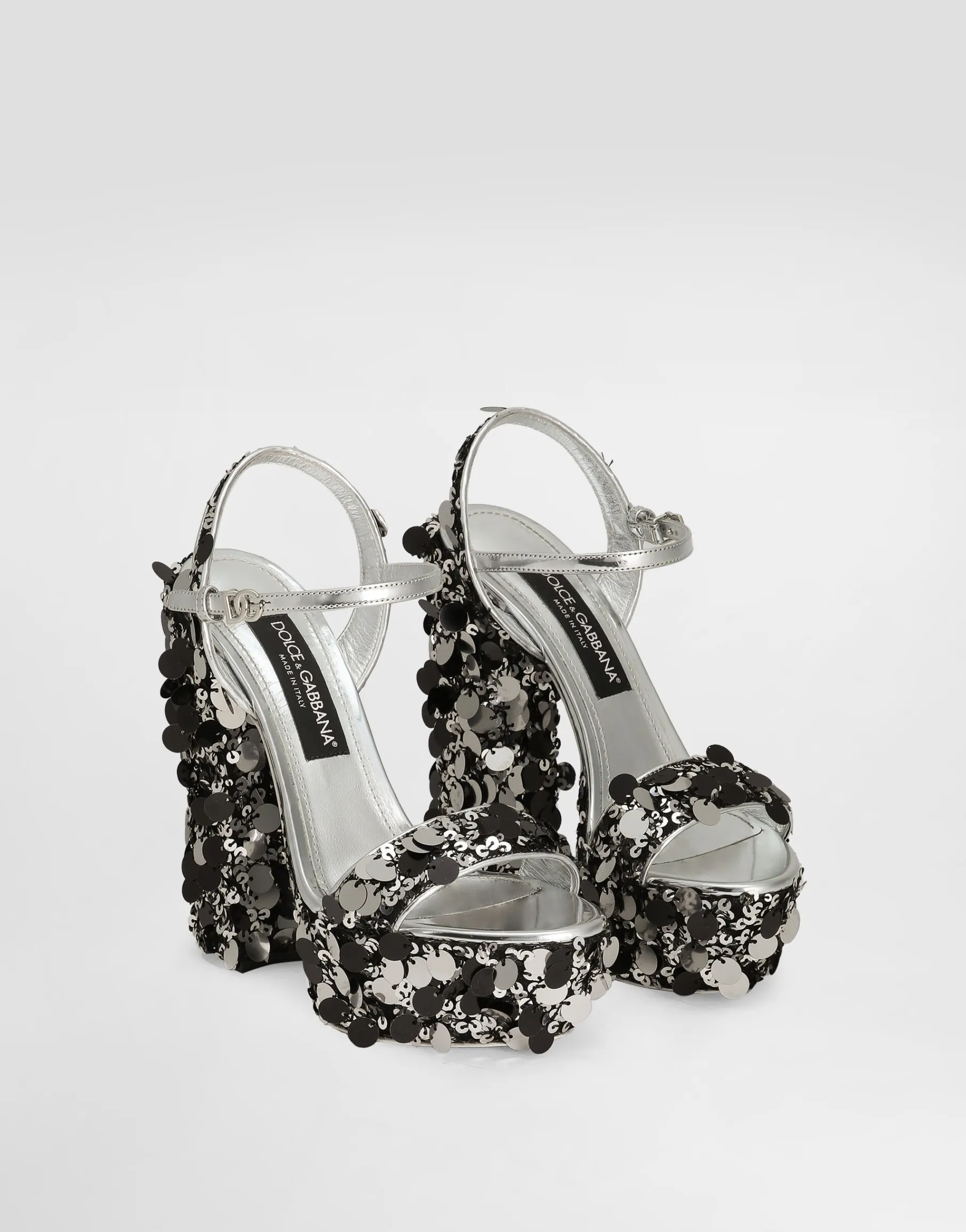 Sequined platform sandals