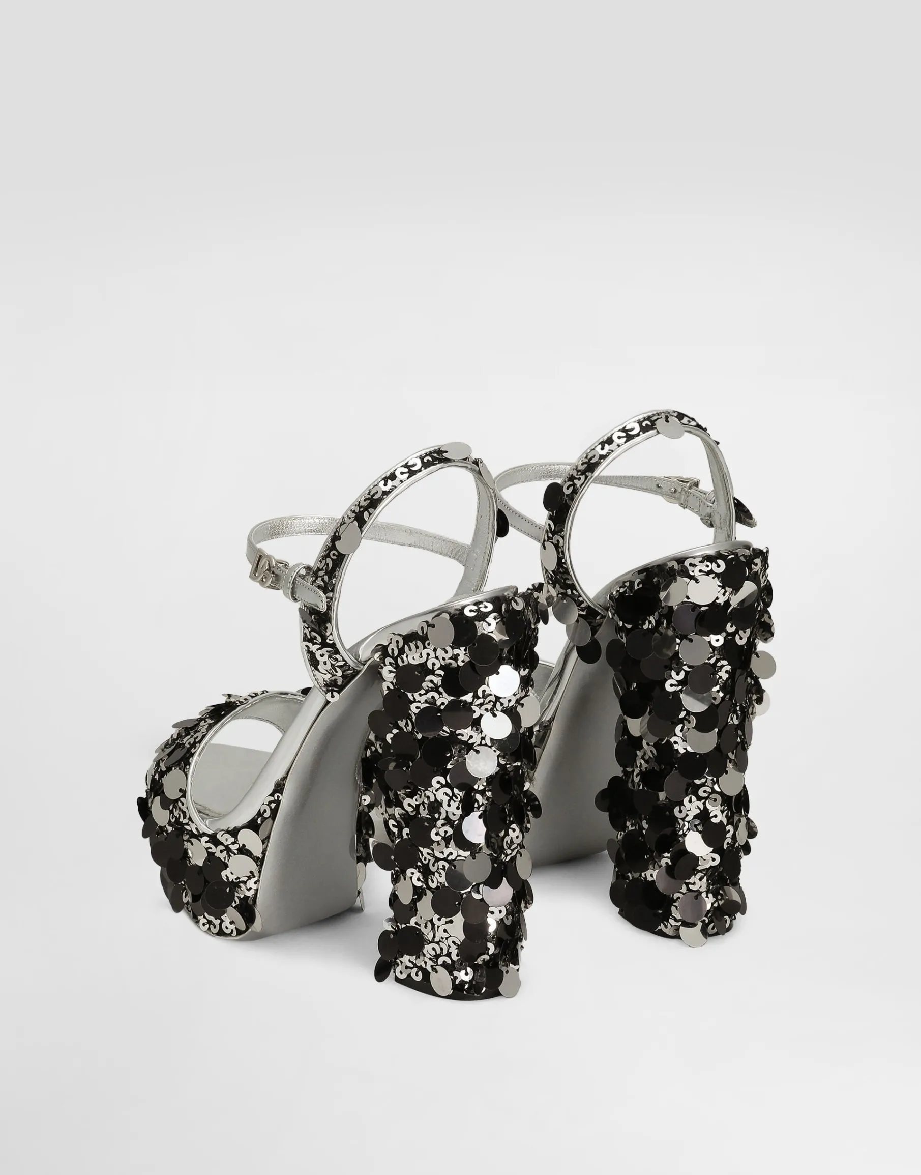 Sequined platform sandals