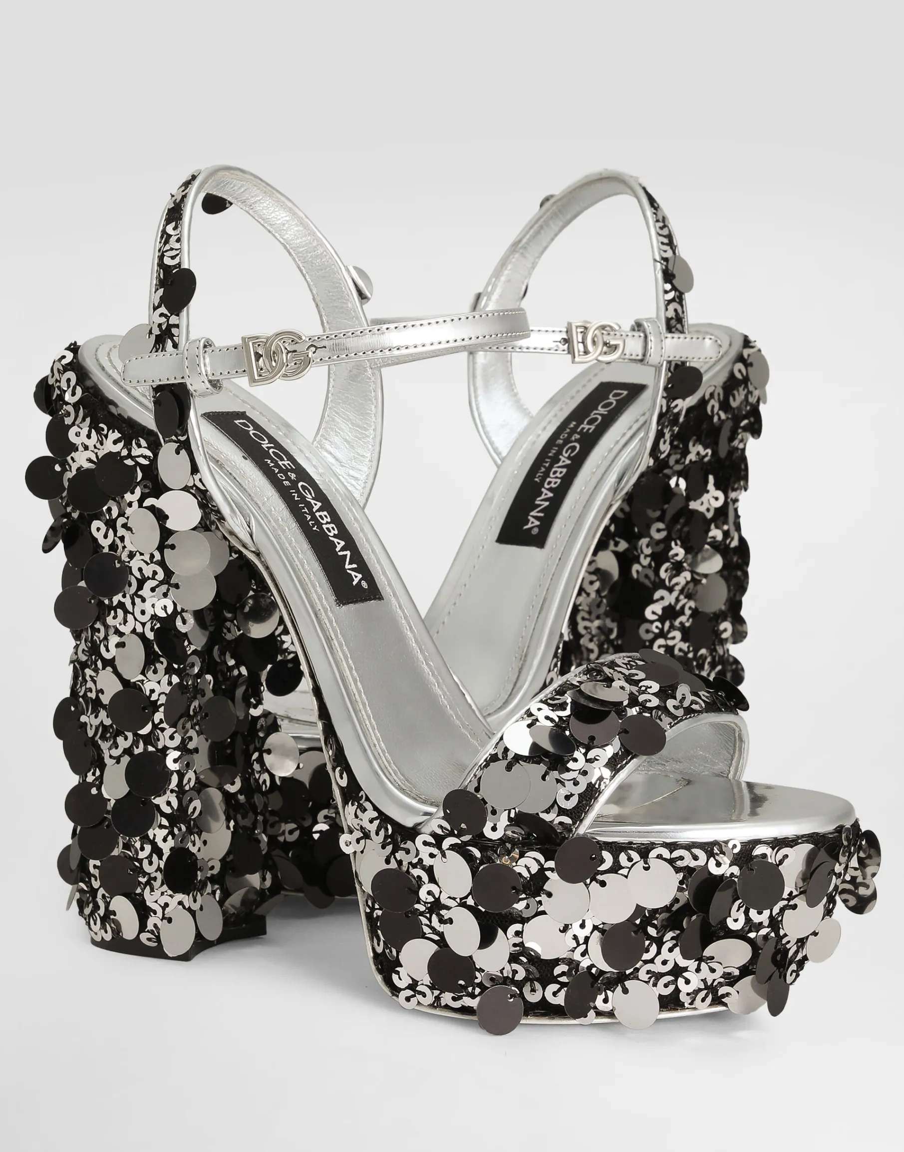 Sequined platform sandals