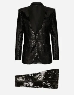 Sequined single-breasted Sicilia-fit tuxedo suit