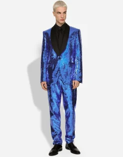 Sequined single-breasted Sicilia-fit tuxedo suit