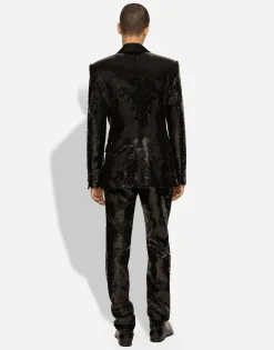 Sequined single-breasted Sicilia-fit tuxedo suit
