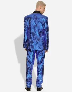 Sequined single-breasted Sicilia-fit tuxedo suit