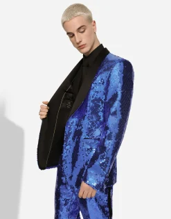 Sequined single-breasted Sicilia-fit tuxedo suit