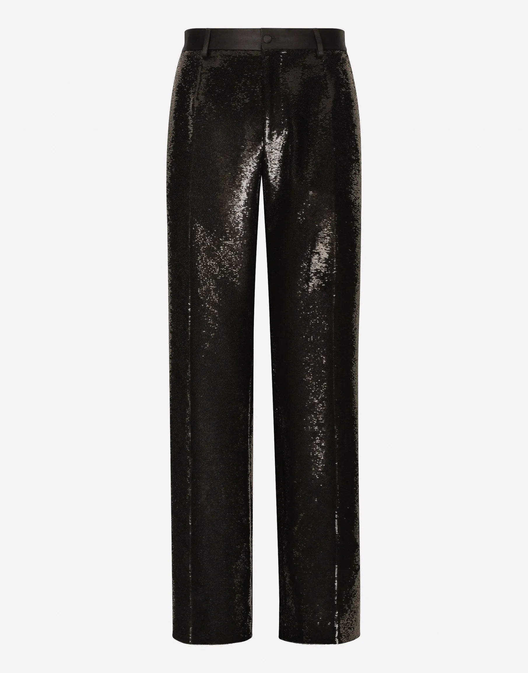 Sequined straight-leg pants