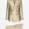 Shantung silk double-breasted Sicilia-fit suit