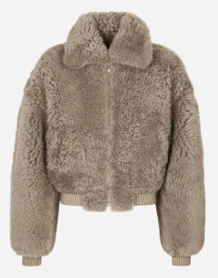 Shearling jacket with hood