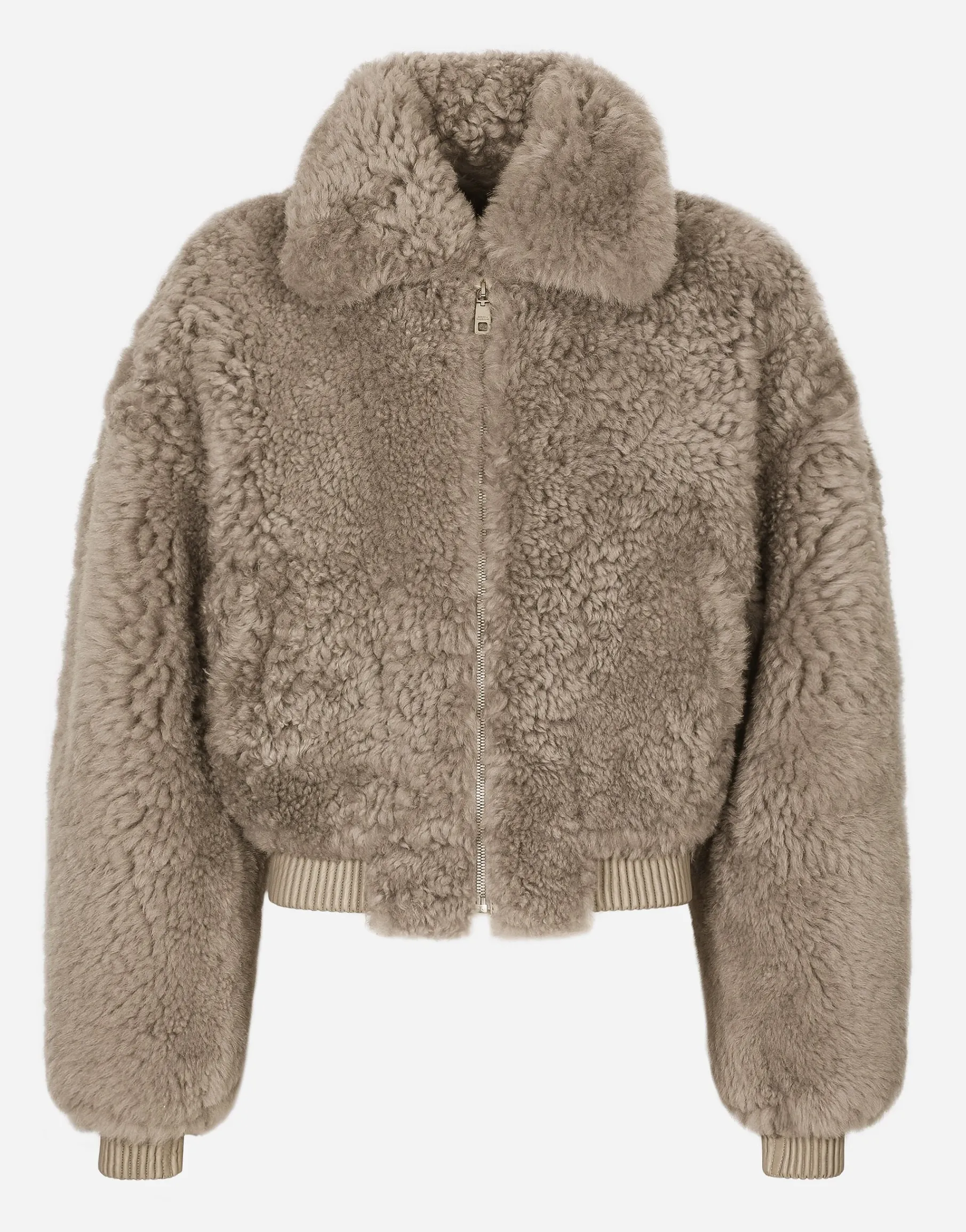 Shearling jacket with hood