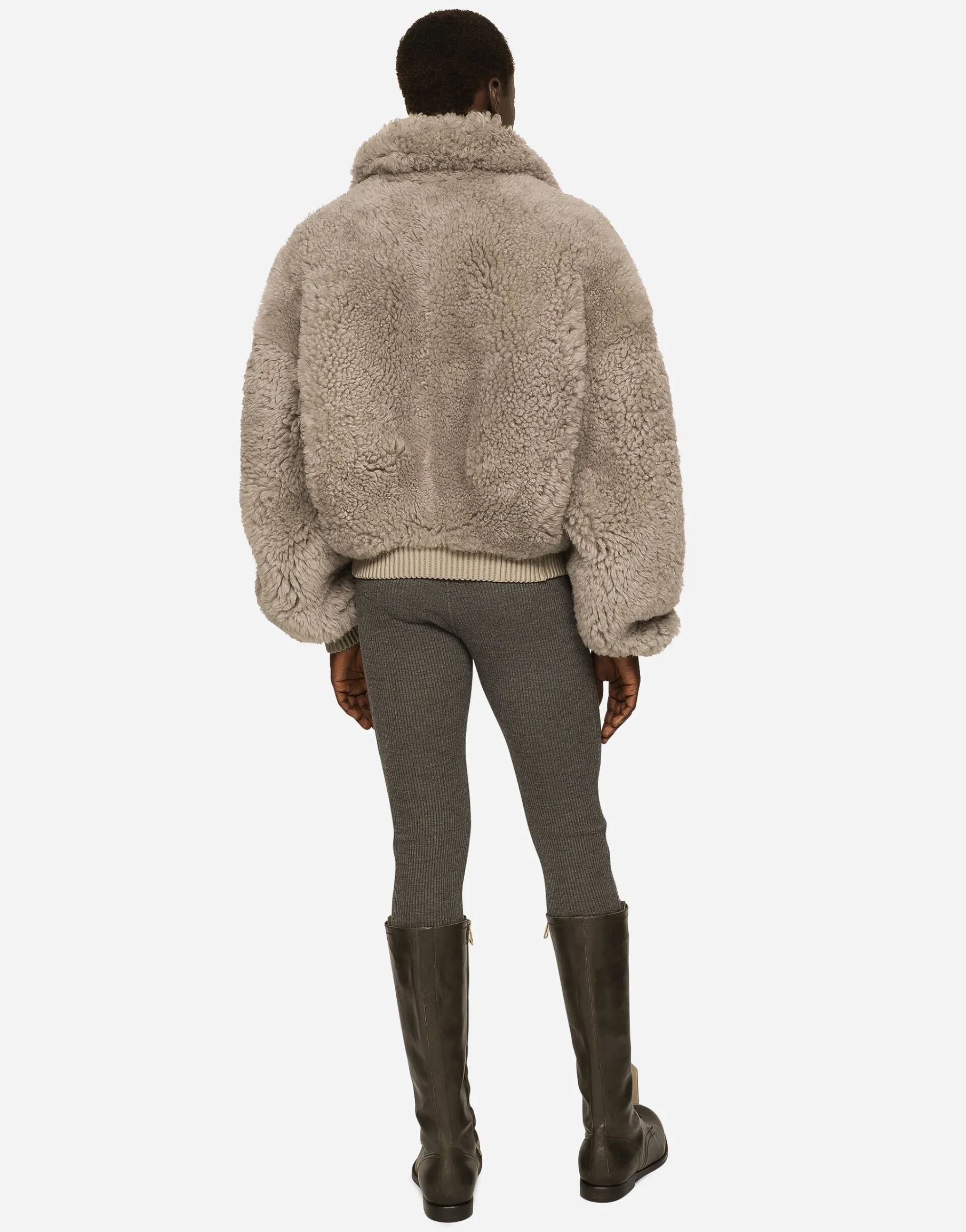 Shearling jacket with hood