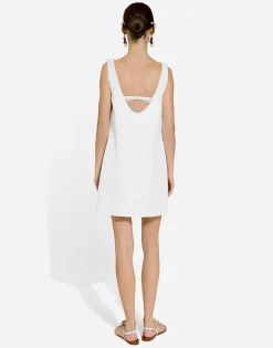 Short brocade dress with back neckline