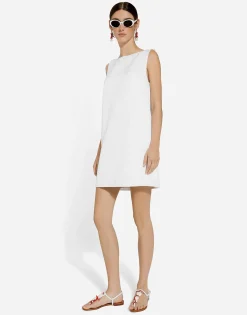 Short brocade dress with back neckline