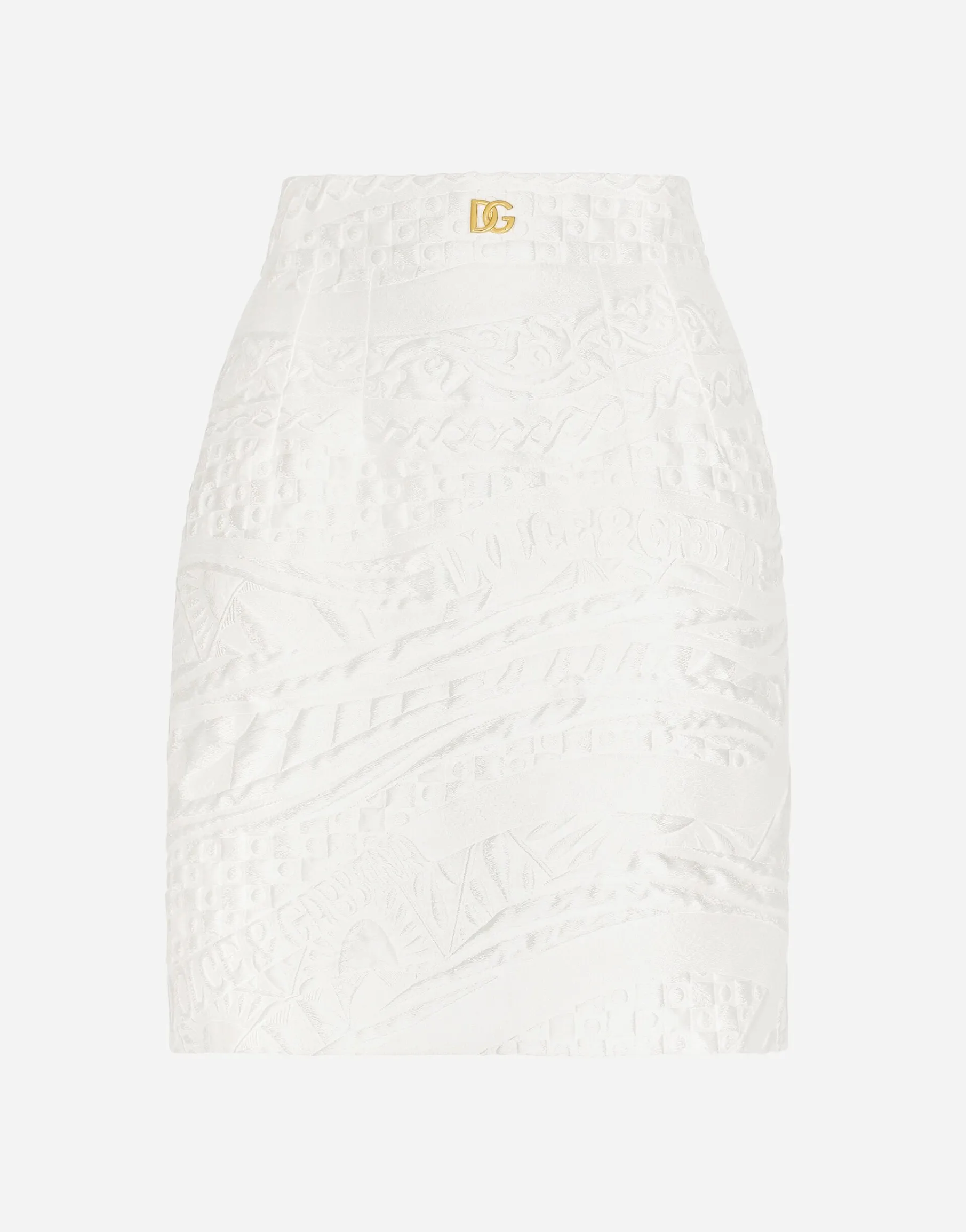 Short brocade skirt with DG logo