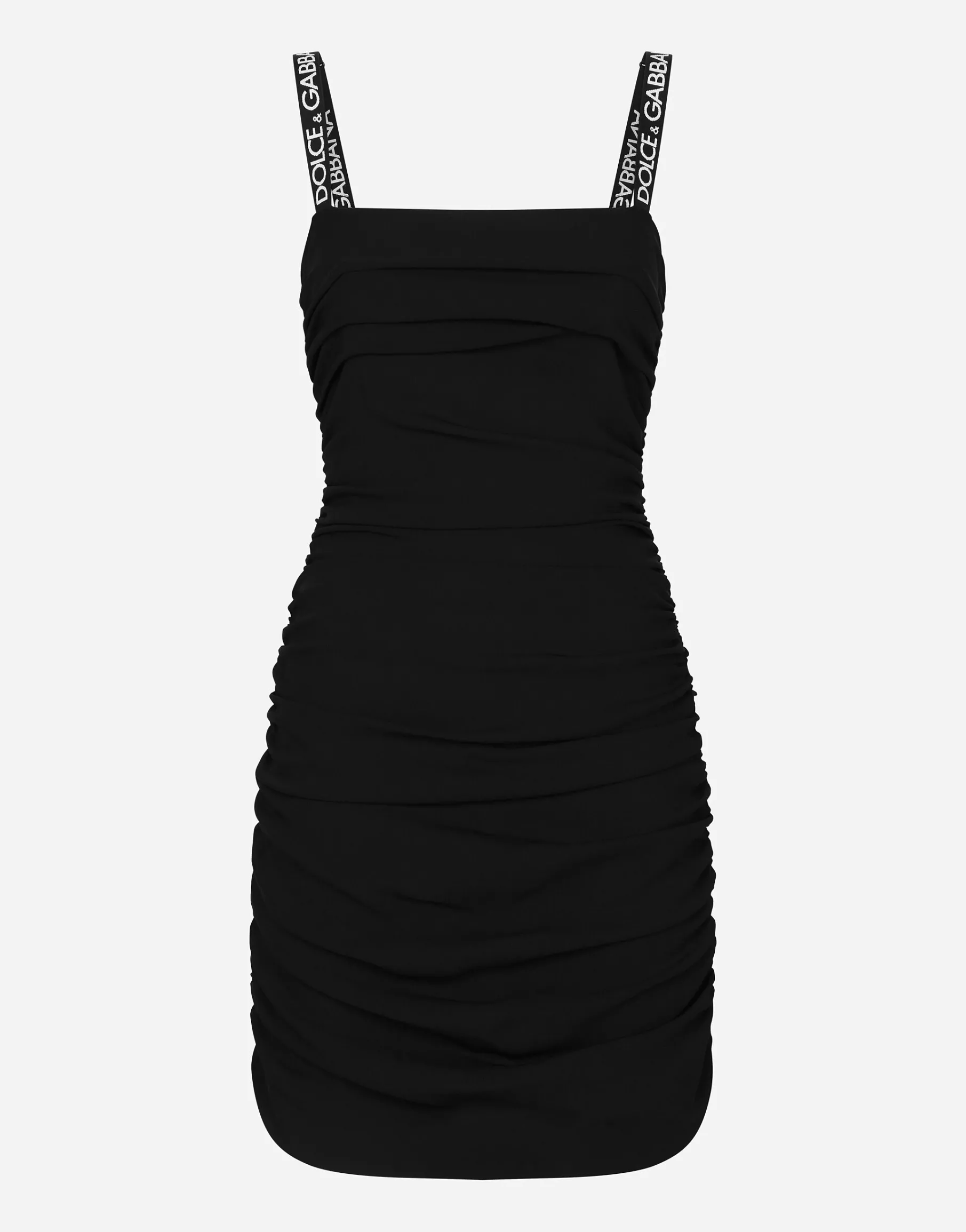 Short cady dress with draping
