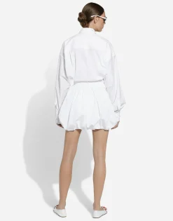 Short cotton balloon skirt
