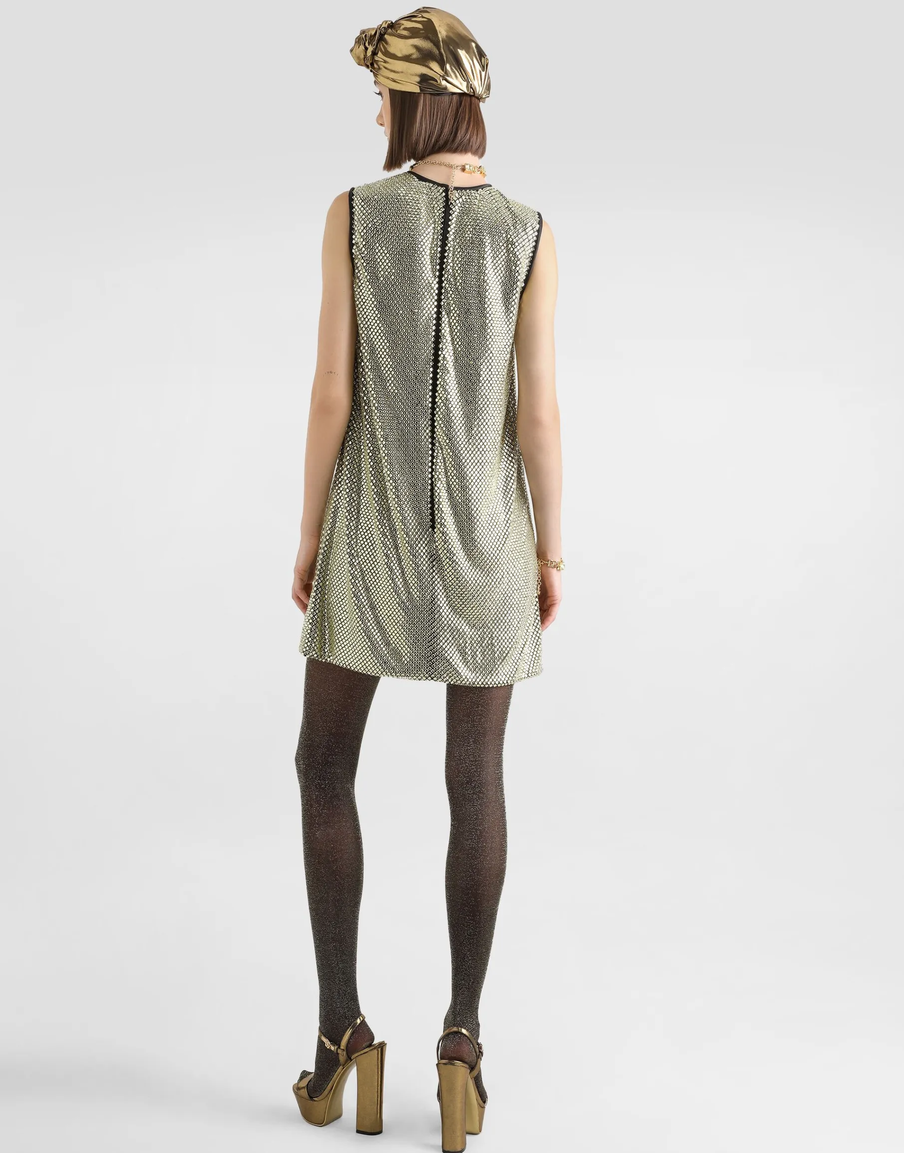 Short crystal mesh dress