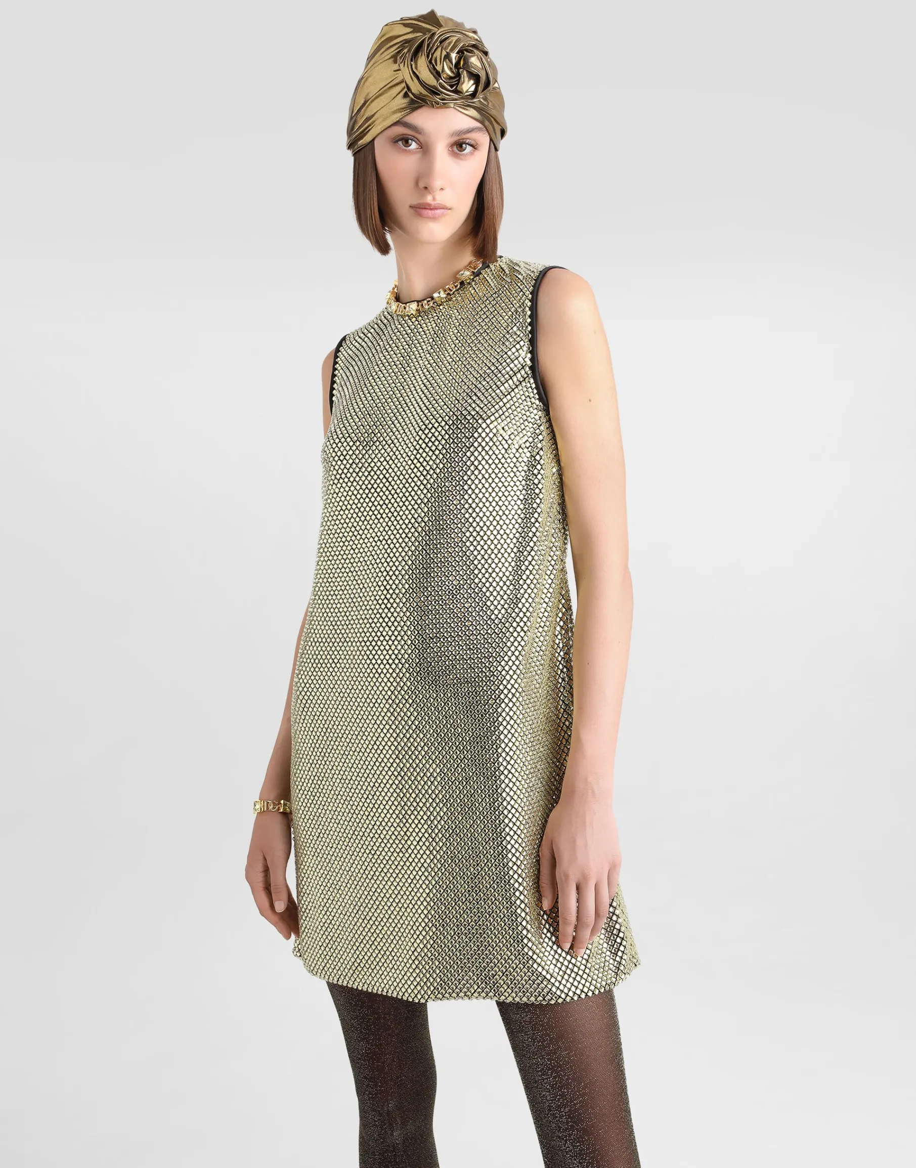 Short crystal mesh dress