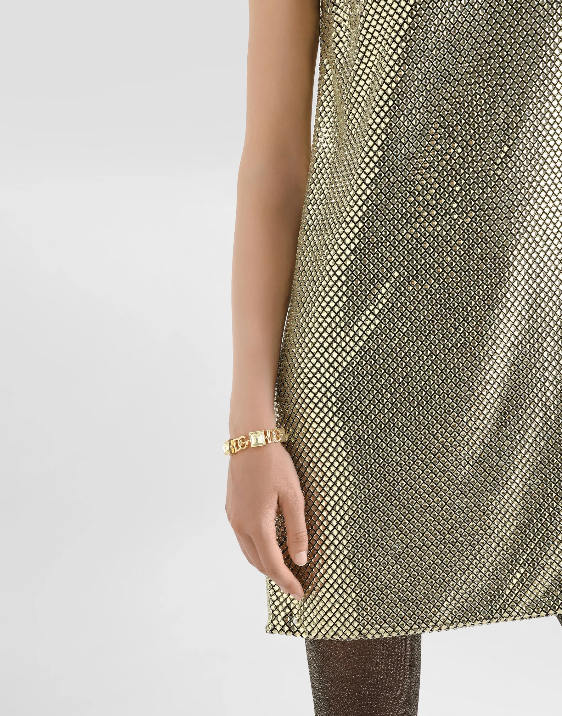 Short crystal mesh dress