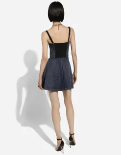 Short denim corset dress
