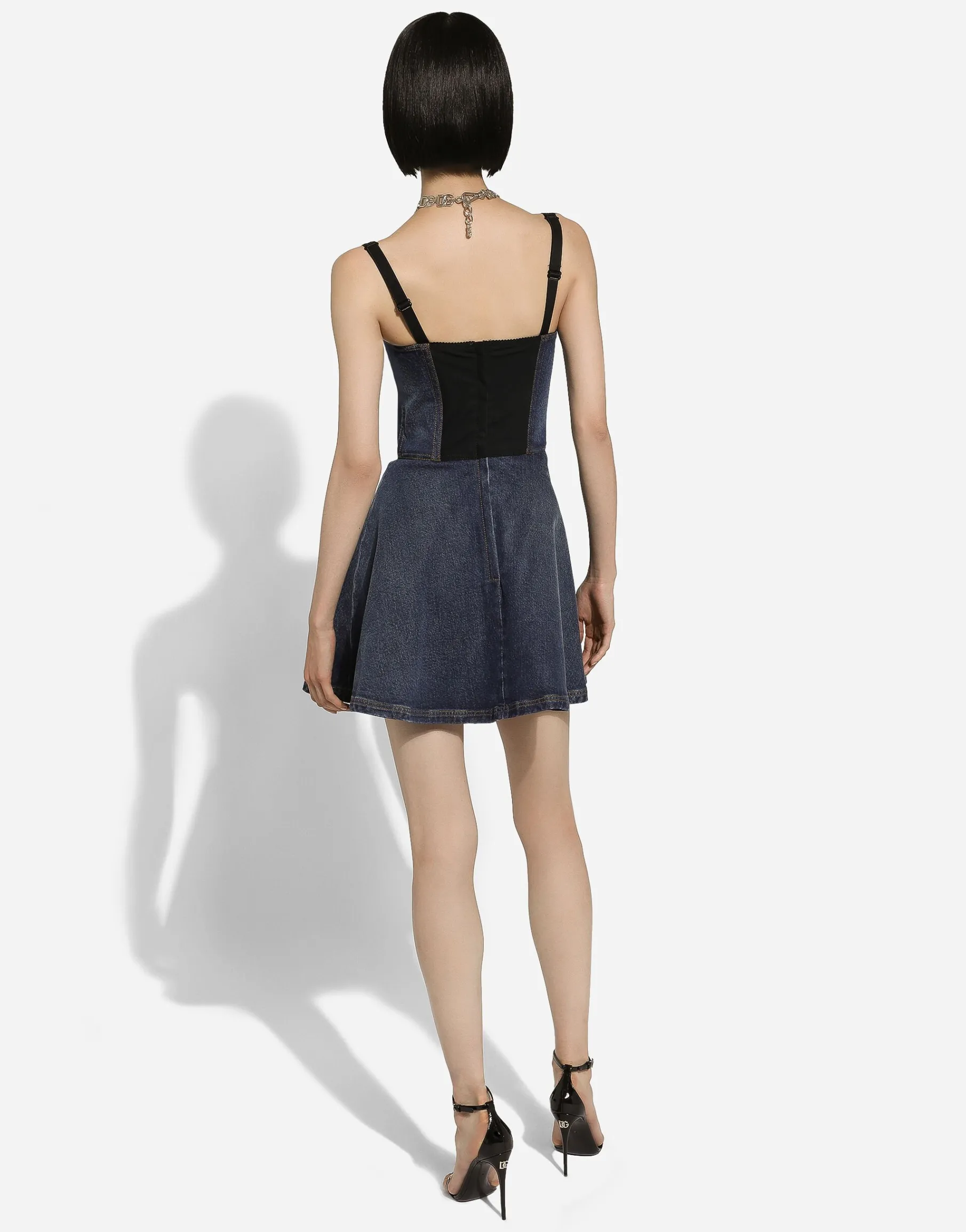 Short denim corset dress