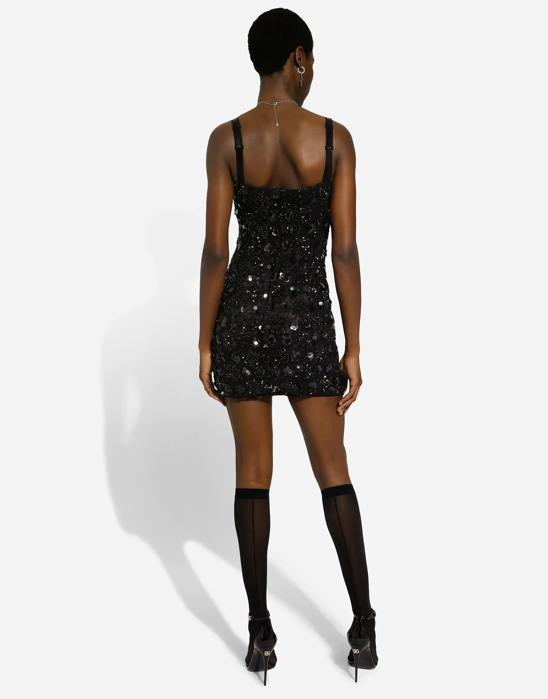 Short dress with sequin embellishment