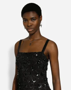Short dress with sequin embellishment