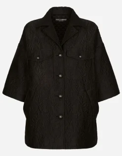 Short floral jacquard cape