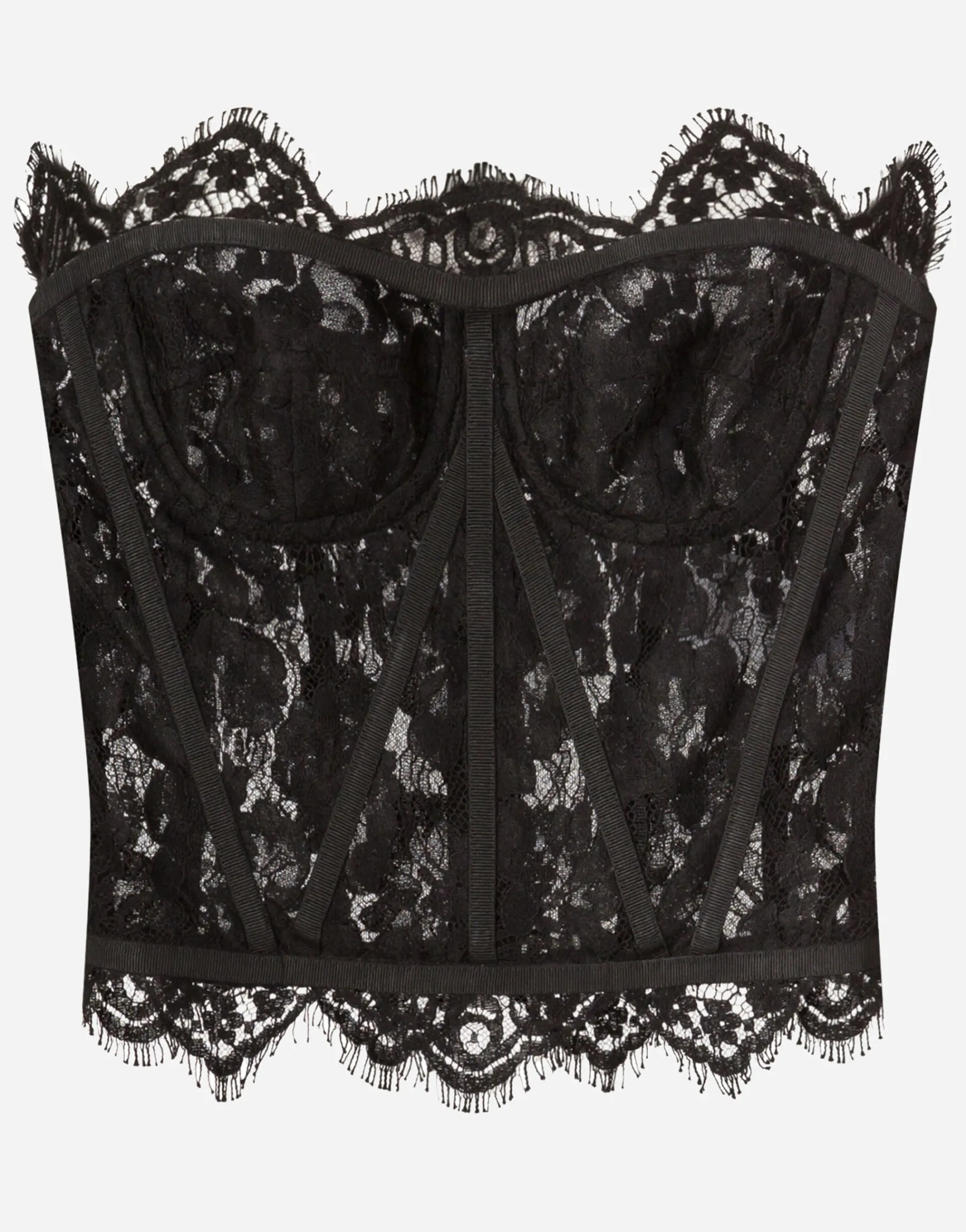 Short galloon lace bustier