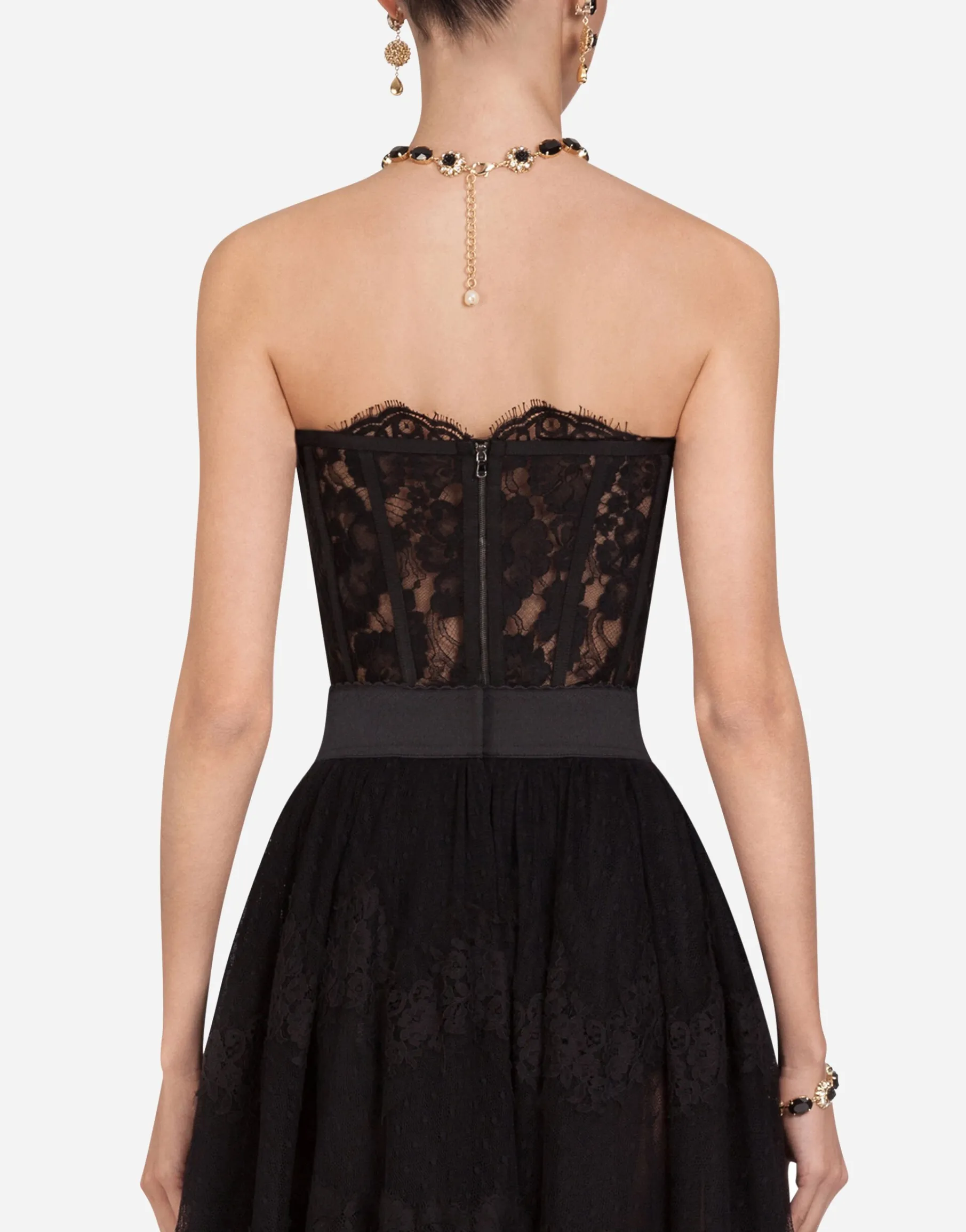 Short galloon lace bustier