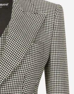 Short houndstooth jacket with vest