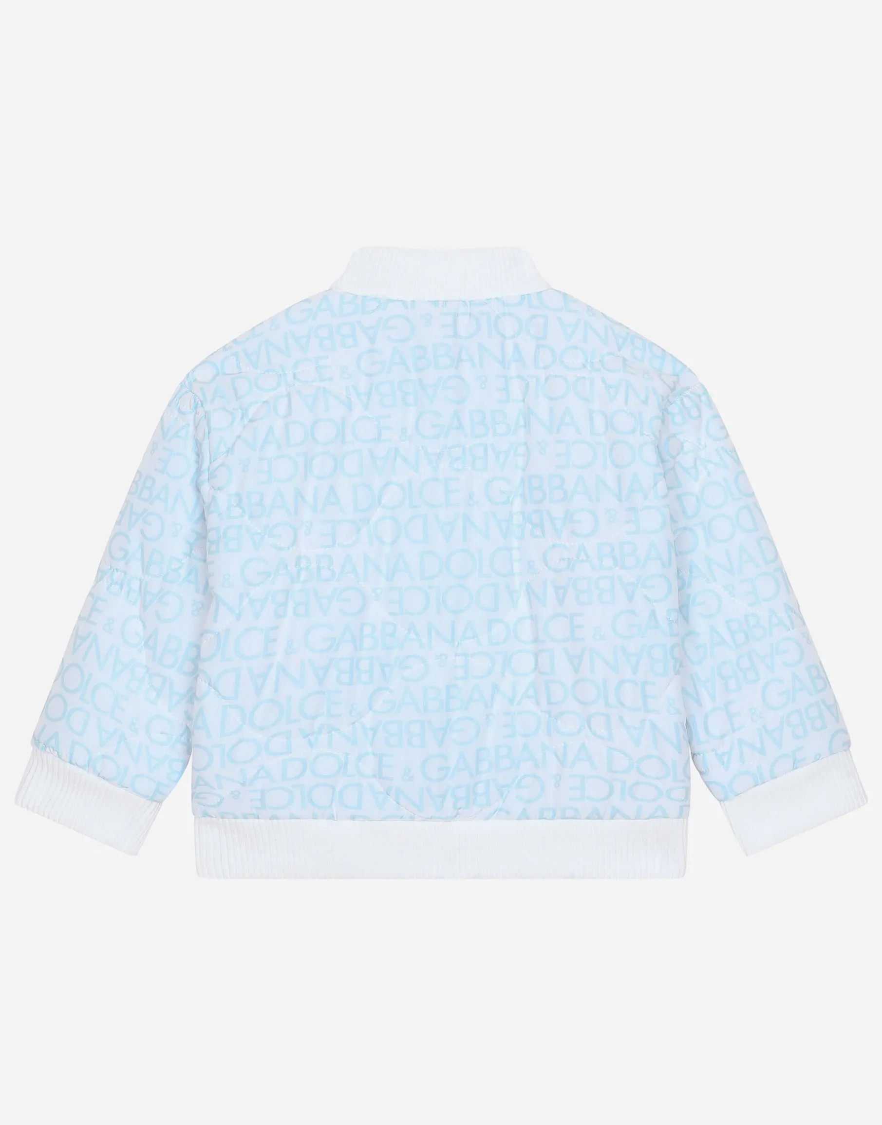 Short jacket with all-over logo print