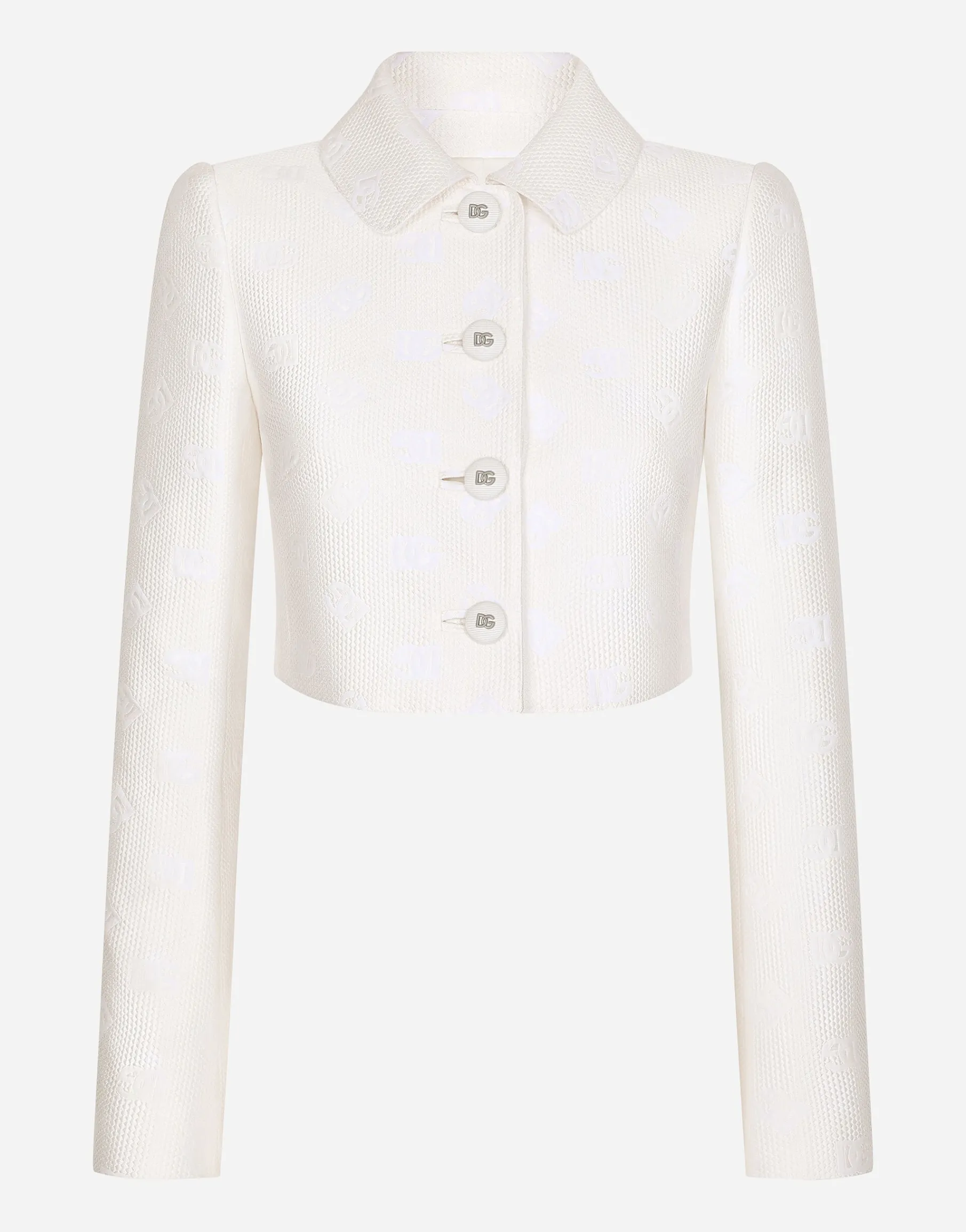 Short jacquard jacket with all-over DG logo