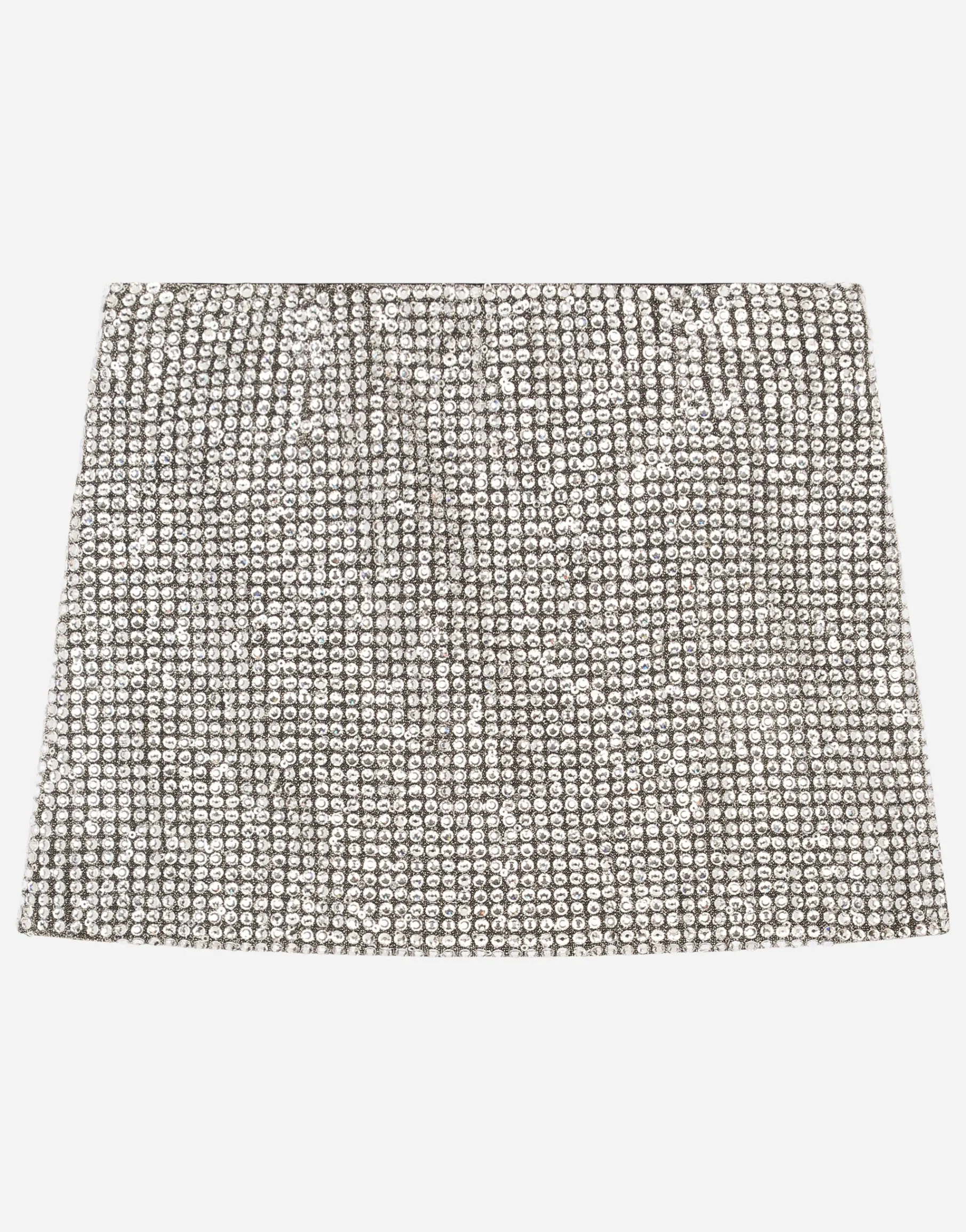 Short jersey skirt with fusible rhinestones