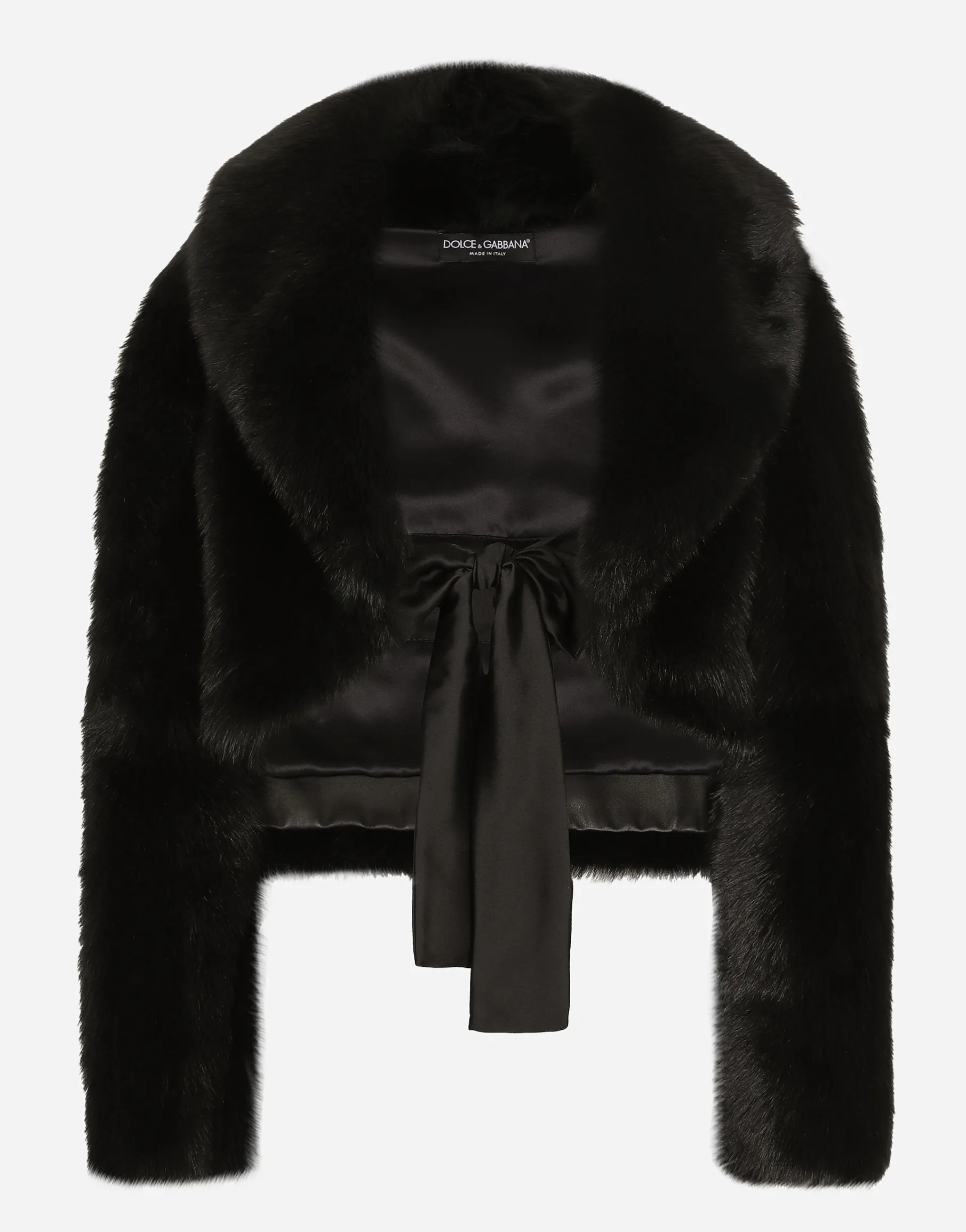 Short lambskin jacket with belt