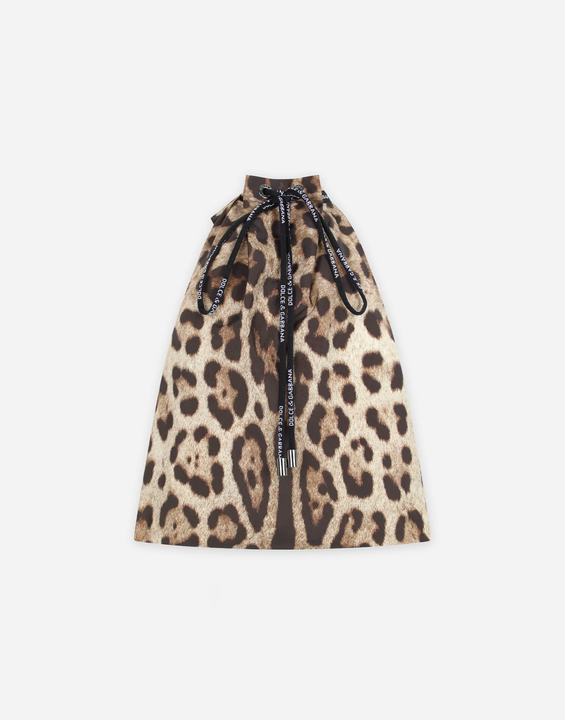 Short leopard-print swim trunks with plate
