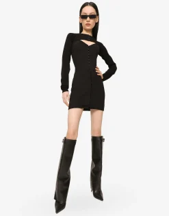 Short light technical jersey dress