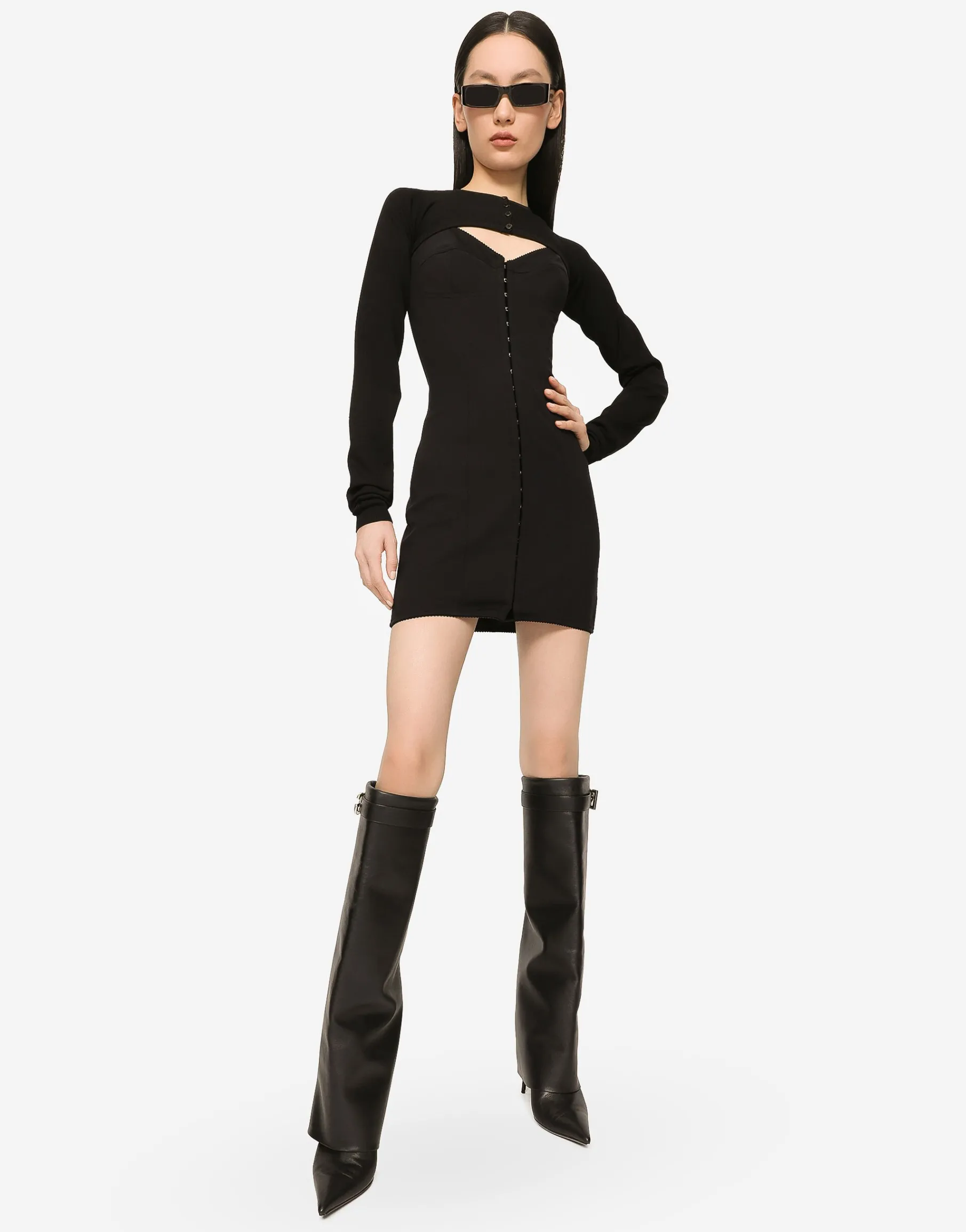 Short light technical jersey dress