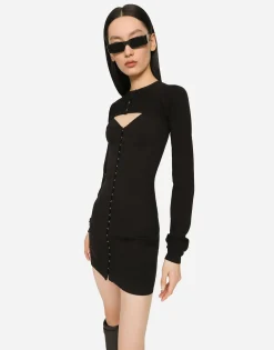 Short light technical jersey dress