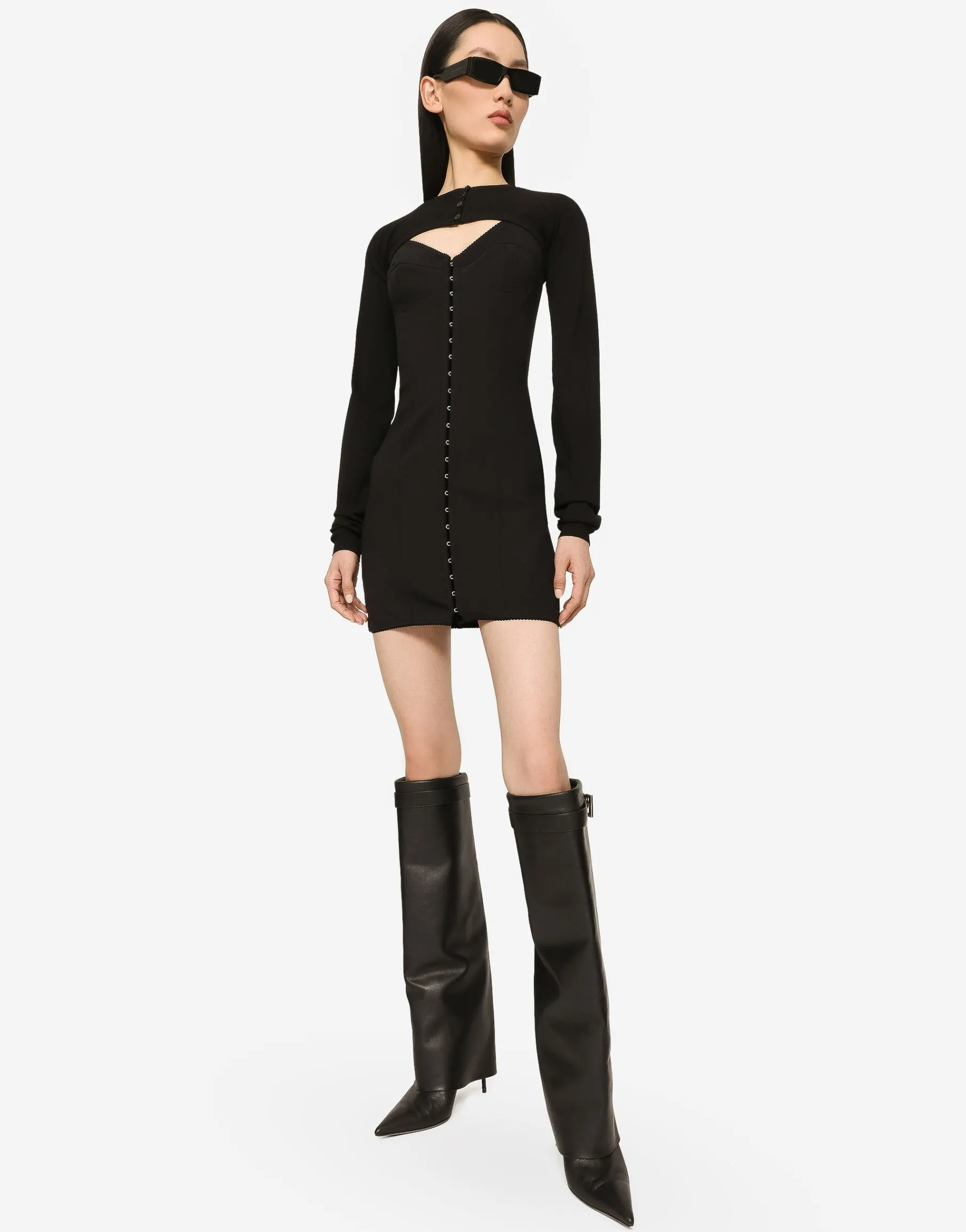 Short light technical jersey dress