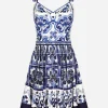 Short majolica print dress